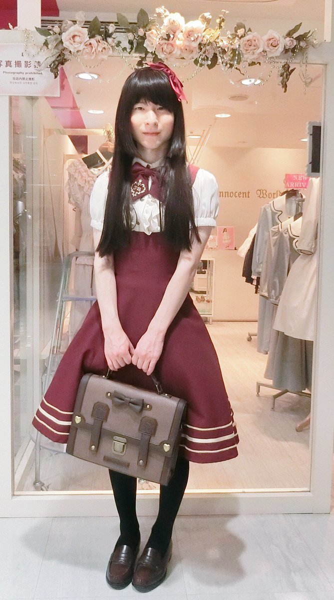 名古屋chouchou Ange イノセント商品紹介用 お客様スナップ ロゴリボン半袖ブラウスにクロスコルセットジャンスカの清楚なお嬢様コーデが素敵でしたね ワンピのお求めもありがとうございました テディベアートランプジャンスカやマリン柄