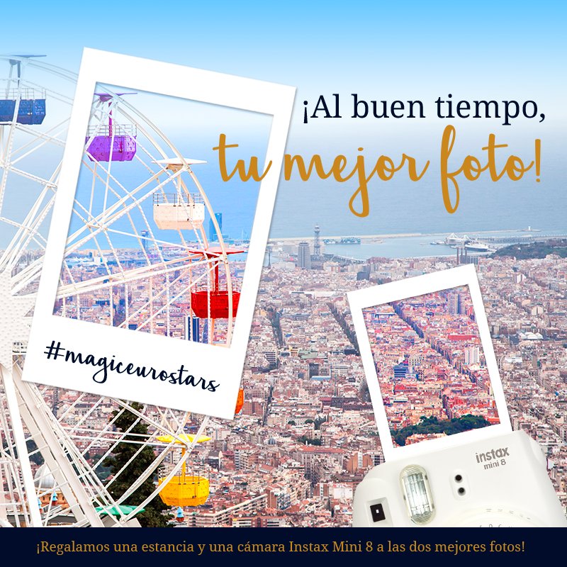 Eurostars's tweet photo. ¡Hoy termina el #concurso de primavera! Sube tu foto con #MagicEurostars y gana una estancia y una cámara @InstaxEs https://t.co/odw1jBVFmv