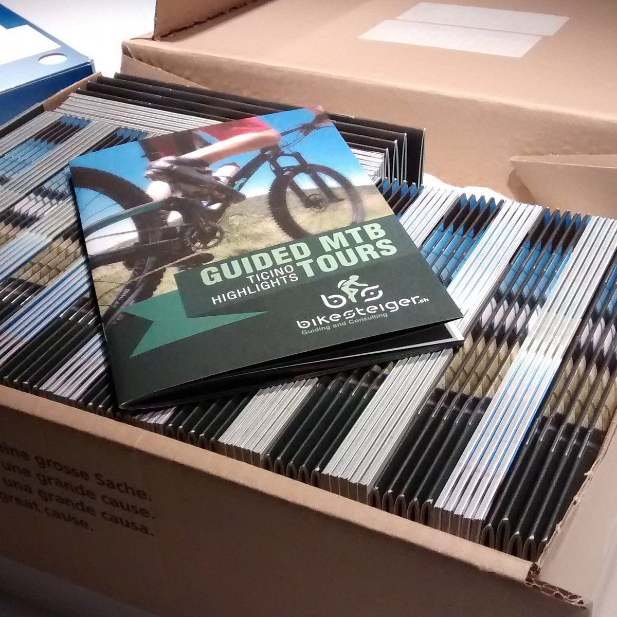 bikesteiger's tweet photo. Shipping of our brand new brochure! Soon available at all tourist offices. #bikeTicino #bikesteiger #ridewithguide #visitTicino #mtb https://t.co/Chce07btWK
