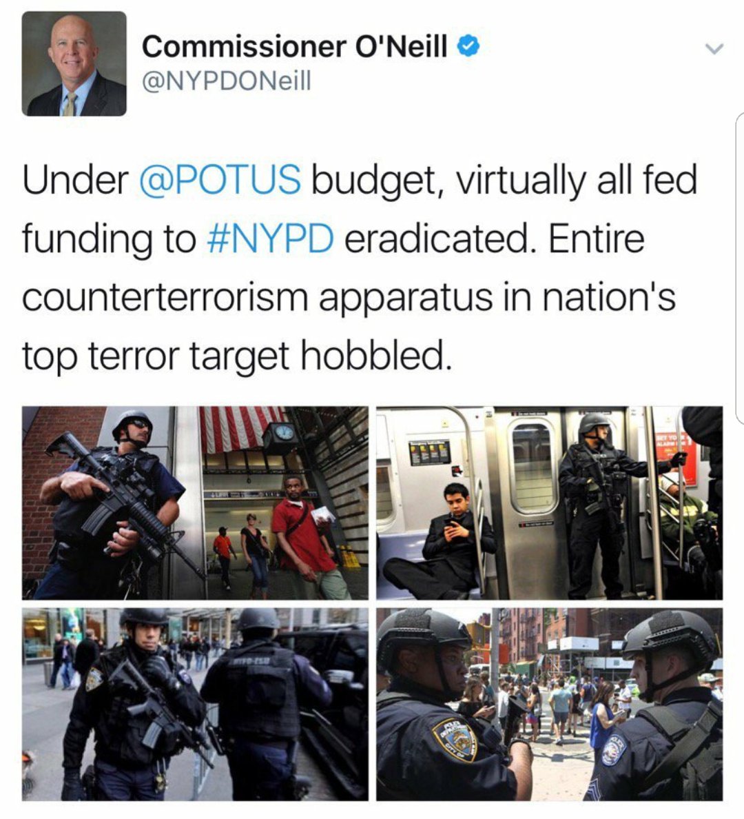 mmpadellan's tweet photo. The U.S. City with the BIGGEST bullseye, NYC, Ground f*cking Zero, has been defunded by trump. While WE pay $30M/month for Melania security. https://t.co/aGtwmLKYFj