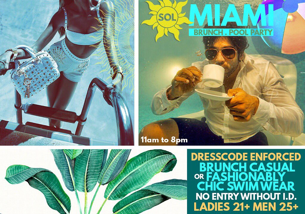 IAM_MVLS's tweet photo. @solmiamipoolparty + #Brunch this Sunday May 21st @vagabondhotelmiami | Hosted by the fabulous @kreeshaturner | #wegotsol #solmiami https://t.co/UMu73T3joU