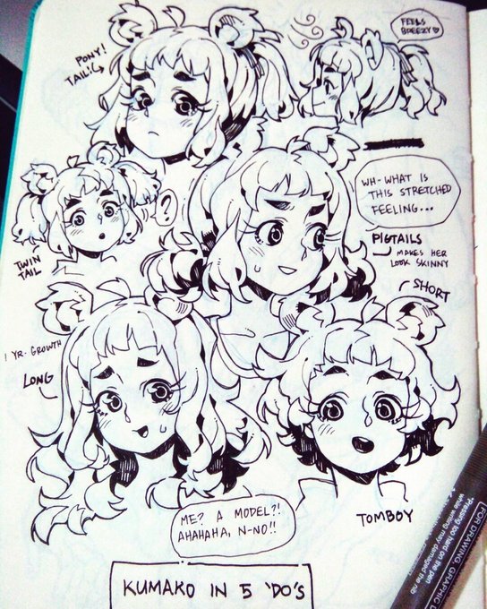 Kumako in 5 different hairstyles ! 
