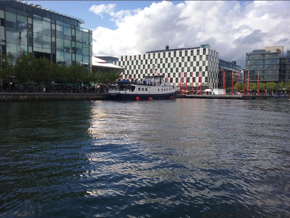 DocklandsFest's tweet photo. Great to see the St. Bridget from @DublinBayCruise picking up passengers in Grand Canal Basin at #dockfest17. Same time again today, 5.30pm https://t.co/zENeHy91w3