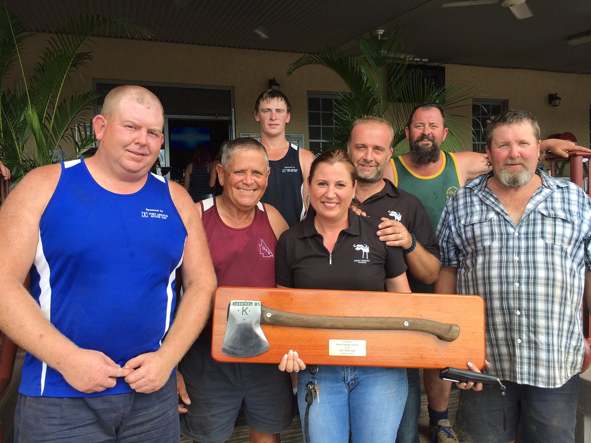 BerryTavern's tweet photo. This one is  going straight to the pool room I mean bar... thanks for the show today fellas#darwinnt #berrysprings #woodchopping #topendnt https://t.co/oBaobKRusE