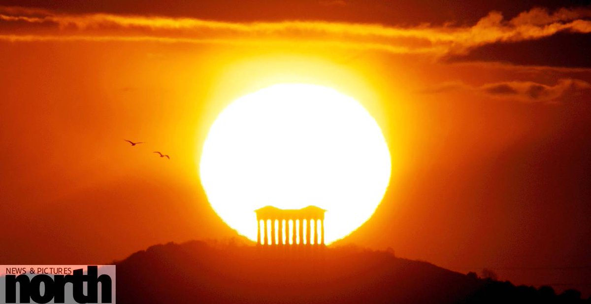 PaulKingstonITV's tweet photo. Ive been on another dawn raid this morning, this was Penshaw Monument near Sunderland, UK earlier. #northeasthour @SnapYourWorld #eustorm https://t.co/dP6JJyEKg8