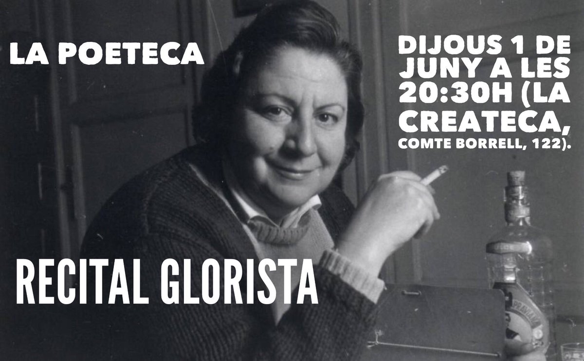 Reserveu-vos el dijous 1 de juny pel recital #gloriafuertes a #lapoeteca <a href="/la_createca/">Els de la Createca 🎗</a> <a href="/GloriaFuertes_/">Gloria Fuertes</a> envieu missatge si voleu recitar