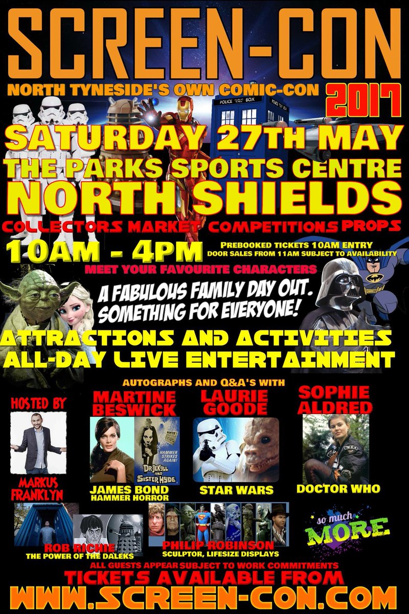 ScreenCon's tweet image. Enjoying #newcastlecomiccon this weekend? Carry the party on next Saturday at #ScreenCon in North Shields!