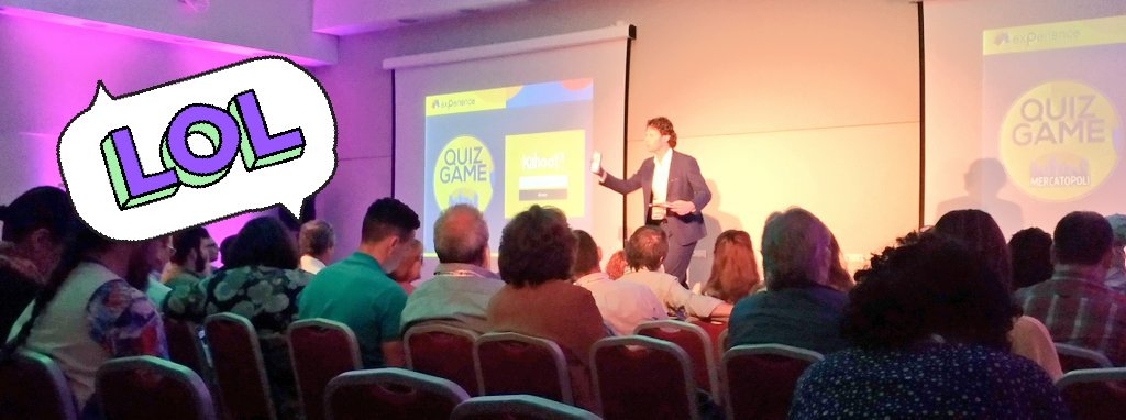 É il momento del quiz a #exp17 
Grazie ai #performattori ancor prima del gioco la sala è presissima 😎