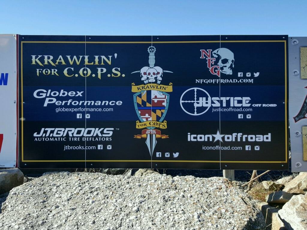 #Globexperformance, #JTBrooksTireDeflators, #JusticeOffroad, @iconoffroad 
2017 @KrawlinForCOPS Banner is at @rauschcreek