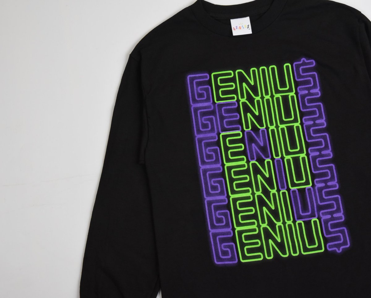 geniuspieces's tweet photo. GENIU$ "GL0W" Longsleeve available today 1pm PST x 4pm EST https://t.co/aVyhvpqkRY