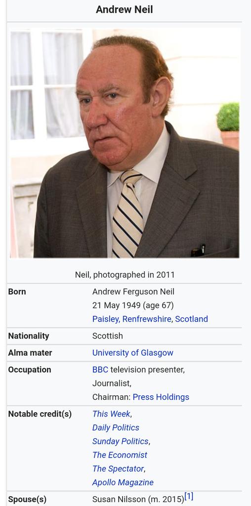 Happy birthday to the best political reporter on TV , Andrew Neil . 