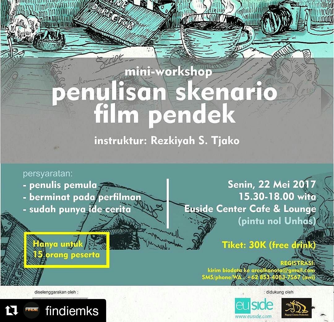 Last day to book a seat. Yuk, mini-workshop penulisan skenario film pendek untuk beginner.