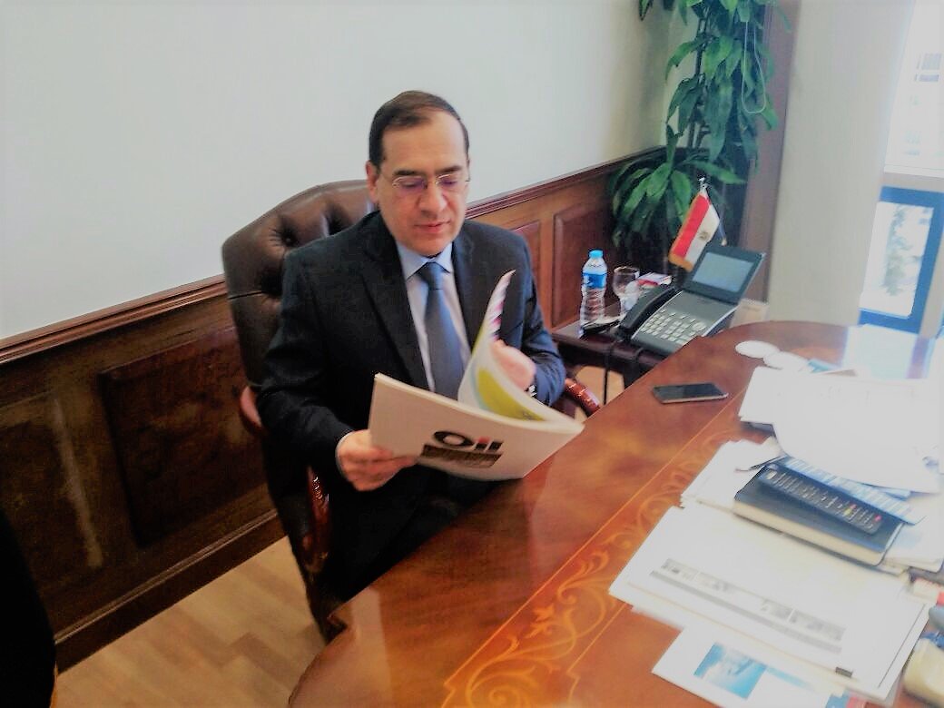 AboutWEnergy's tweet photo. When we entered his room he was reading #OilMagazine n.34. Visiting #Egypt’s Minister of Petroleum #TarekElMolla https://t.co/IJV9qzIRlt https://t.co/KIXEl3hA5K