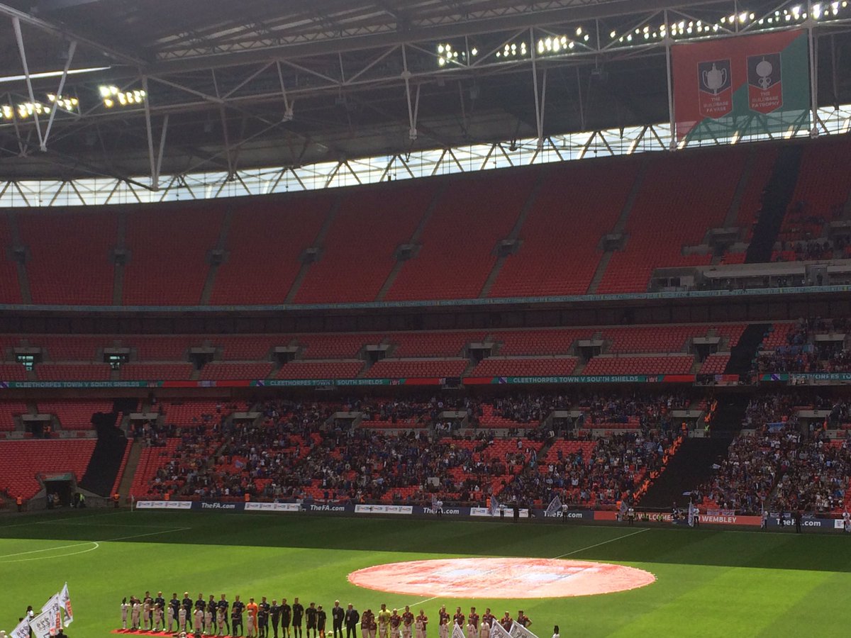 The <a href="/CleeTownFC/">Cleethorpes Town FC</a> fans who have made the trip to <a href="/wembleystadium/">Wembley Stadium</a> #FAVaseFinal