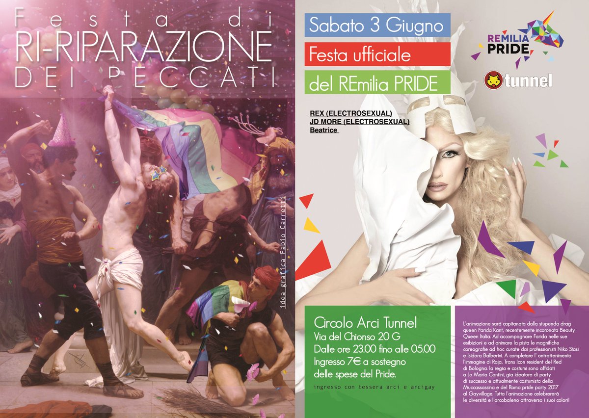 La risposta alla processione degli omofobi al #gaypride di #ReggioEmilia. LA FESTA DI RI-RIPARAZIONE DEI PECCATI!
facebook.com/events/4561820…