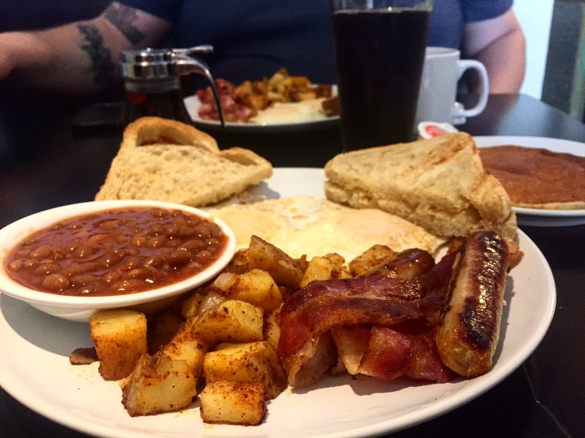 Feeling hungry this morning?? Our Hungry Diner will settle that hunger with 2 eggs, bacon, sausage, beans, home fries, toast and a pancake!