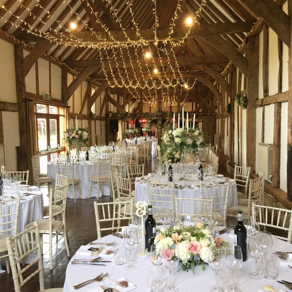Beautifully decorated #barn for yesterday's lovely #wedding <a href="/LoseleyPark/">Loseley Park</a> @Loseleyevents