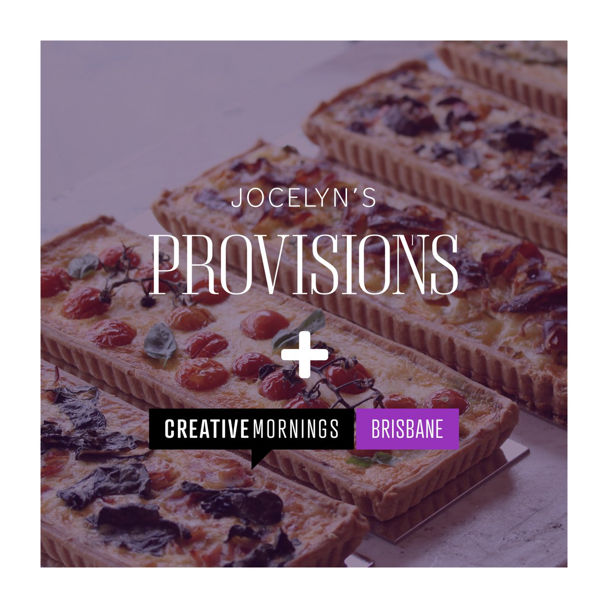 Holy tart! <a href="/jocelynsjamesst/">Jocelyn's Provisions</a> are filling our bellies at this Friday's event. There's 80 spots left. Register at creativemornings.com/cities/bne
