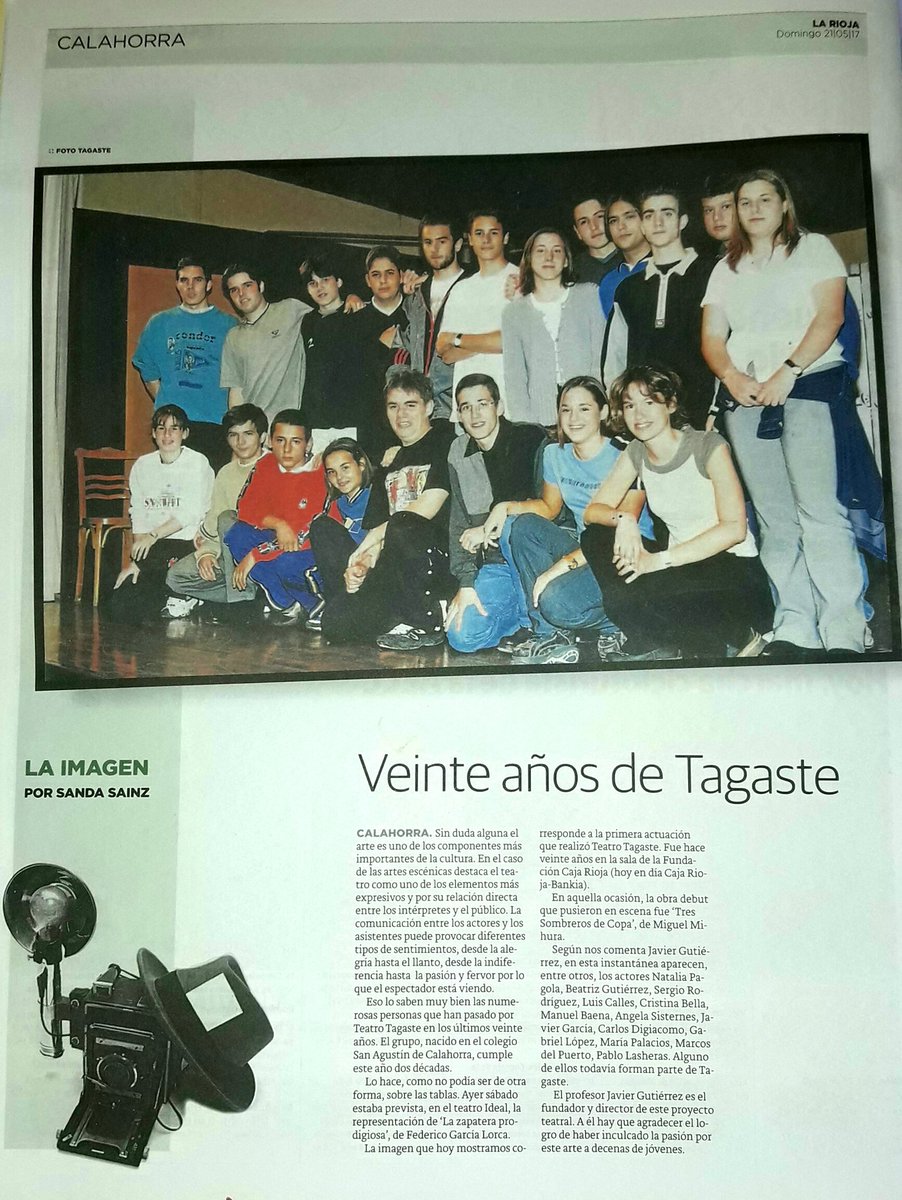 TeatroTagaste's tweet photo. Reportaje en el suplemento @lariojacom en conmemoración de los 20 años! https://t.co/pLFV1pnR3y