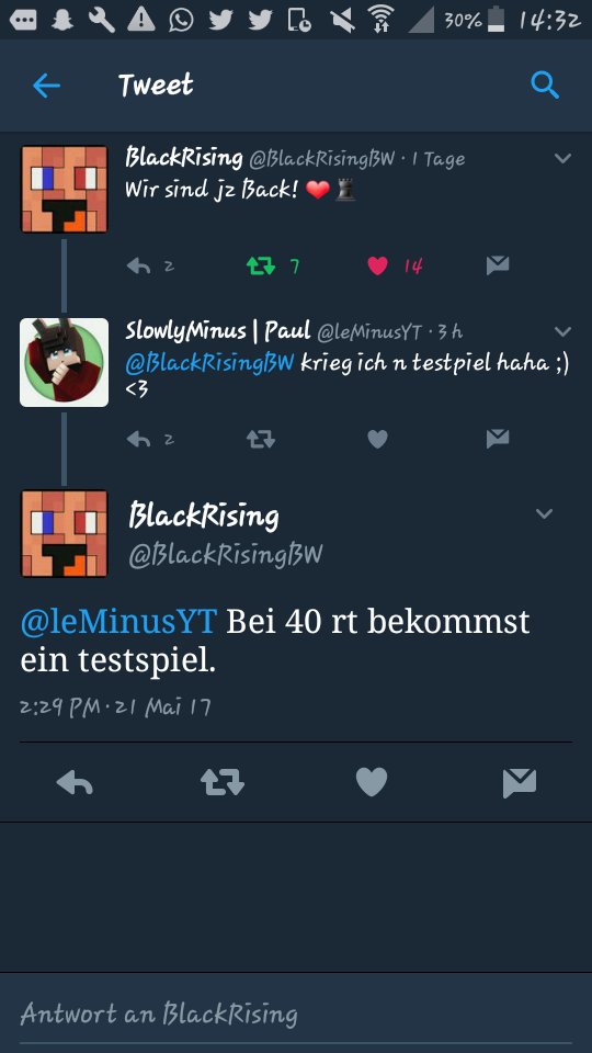 leMinusYT's tweet image. 40rts für nen Testspiel bei @BlackRisingBW!! Jedem Rter folge ich!
Push: @Herbst_BW xD