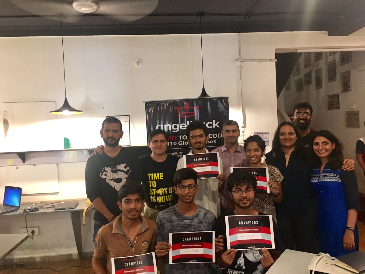 I give you #Champions of #AngelHackPune #AH10 team Hear #Hackathon