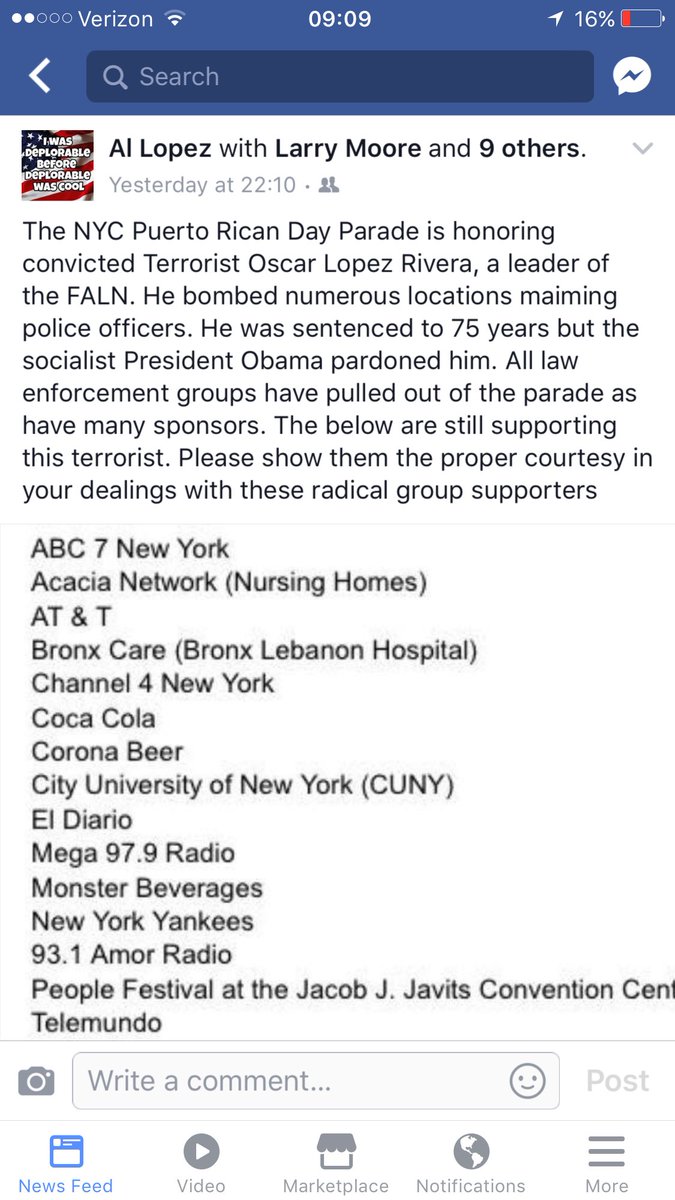 RobGallitelli's tweet photo. @Yankees.please think carefully about sponsoring this event. FALN killed countless NY'ers after planting bombs all over the city.#terrorist https://t.co/uOPpAVePgL