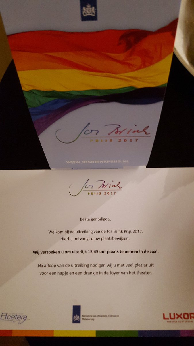 Geert_gabriels's tweet image. Namens de @gemeenteweert bij de uitreiking van de #JosBrinkPrijs door @Jet_Bussemaker in het Oude Luxortheater in #Rotterdam!
