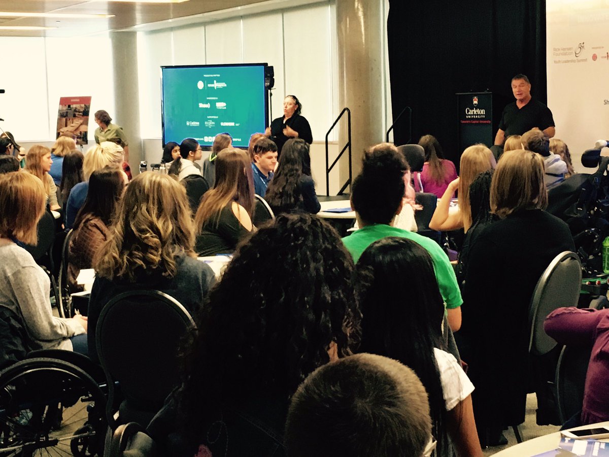 RickHansenFdn's tweet photo. I'm inspired by the 50 youth from across Canada meeting @Carleton_U for #RHFYLS Our future leaders of inclusivity & accessibility! RH https://t.co/q4Ni6HnM5z