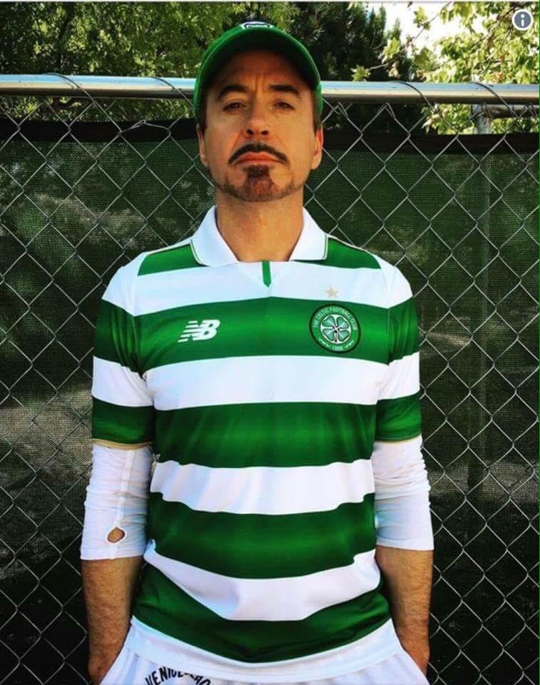 christaylorayr's tweet photo. Even Ironman knows their is only one suit to guarantee invincibility #Celtic #RobertDowneyJr https://t.co/bDMEViOsml
