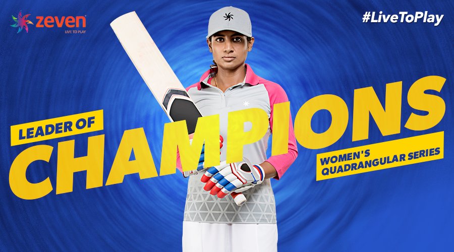 zevenw0rld's tweet photo. 100 ODIs as 🇮🇳 captain ✅
50 in a winning cause ✅
#WomensQuadrangular series champion ✅

Kudos, Mithali Raj and @BCCIWomen 

#LiveToPlay https://t.co/L44qsD1jQu