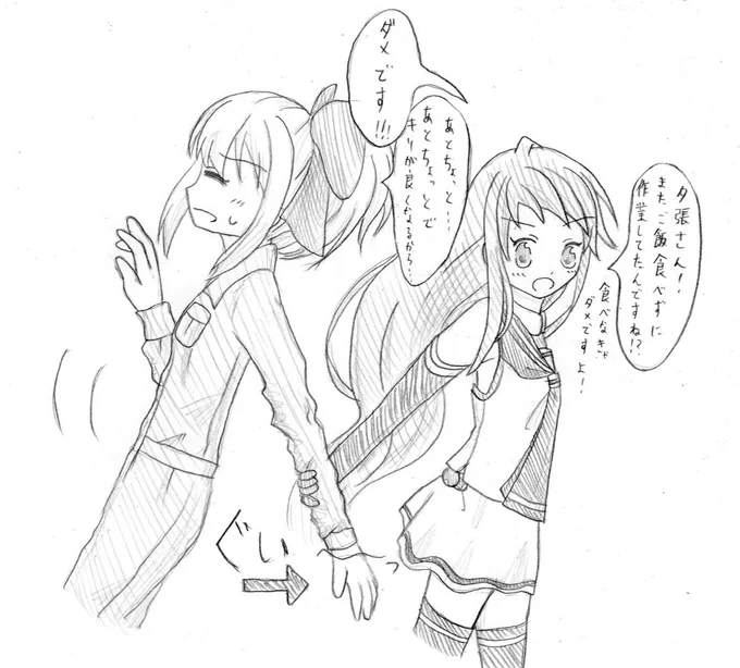 夕張さんは力だけで言えば駆逐艦の五月雨ちゃんを振りほどくことも可能なんだけど、そういうことはしないしできない感じがする。 