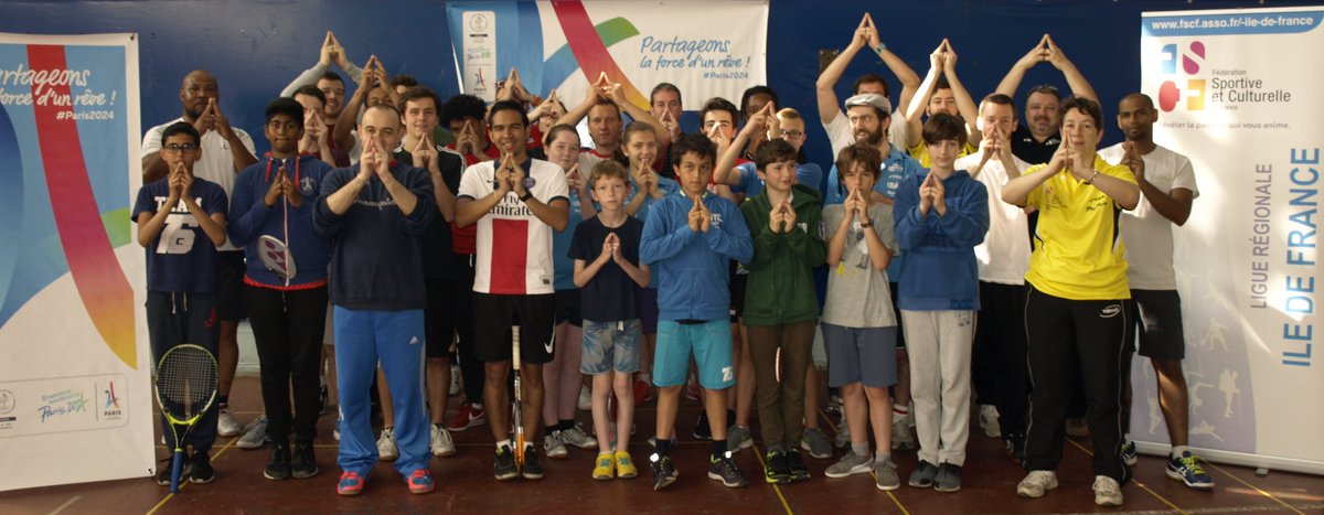 USKB_Ping's tweet photo. Pongistes badistes tennismen soutiennent @Paris2024 à l'occasion du défi #3raquettes de @LA_FSCF organisé par le #CRIDF_FSCF et le #CD94FSCF https://t.co/sCRUjO6RNx
