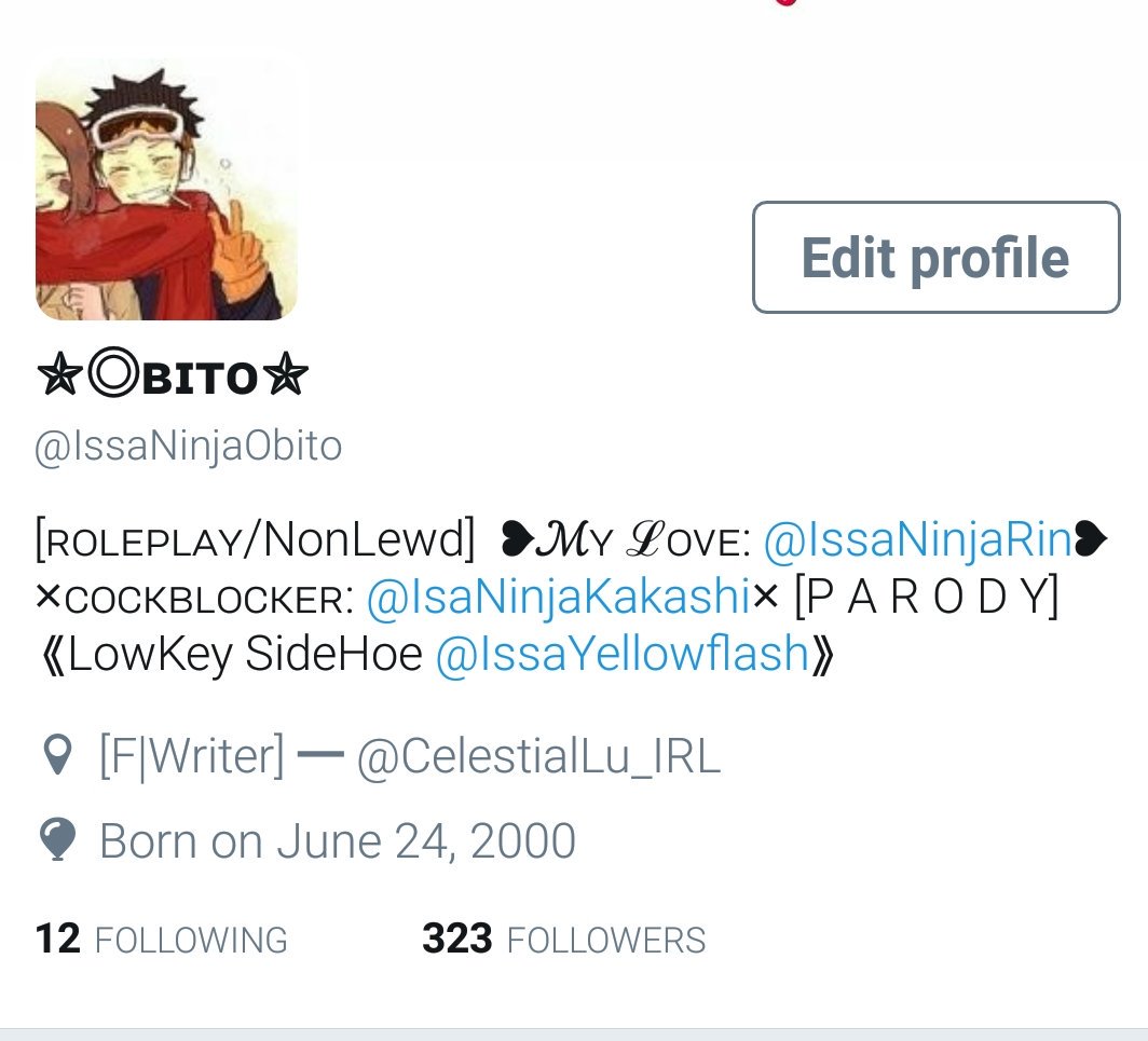 IssaNinjaObito's tweet photo. @IssaNinjaRin @IsaNinjaKakashi Why does my bio look like aids for you... https://t.co/yl5En9QXjG
