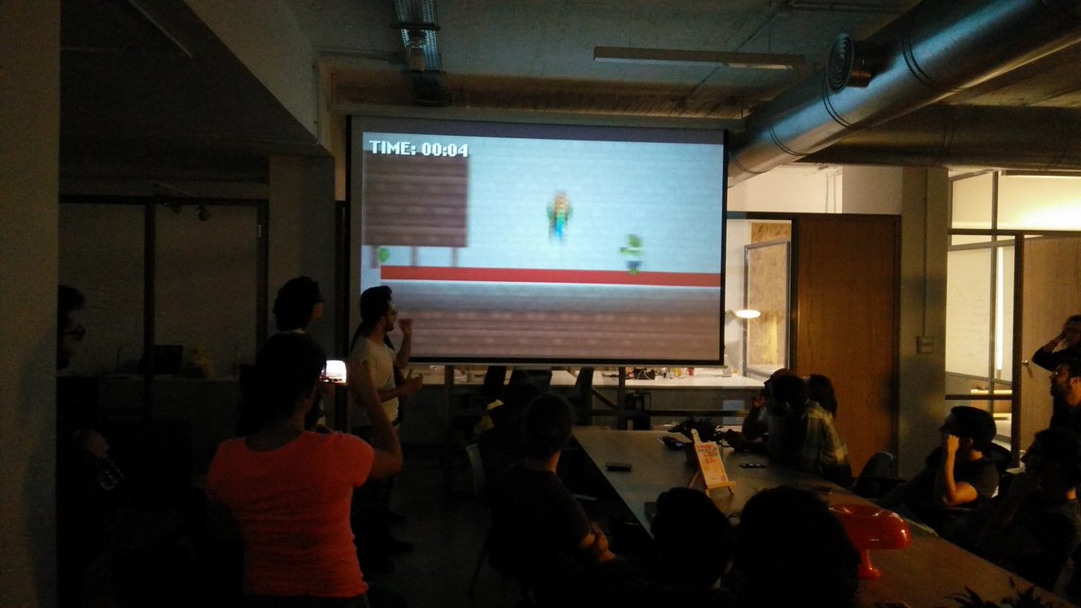 JosephRAzzam's tweet photo. The first team presenting CoacroachMan at the #AAGameJam in #TheSubmarine #FirstBlood!! https://t.co/yjrIi7uHNp