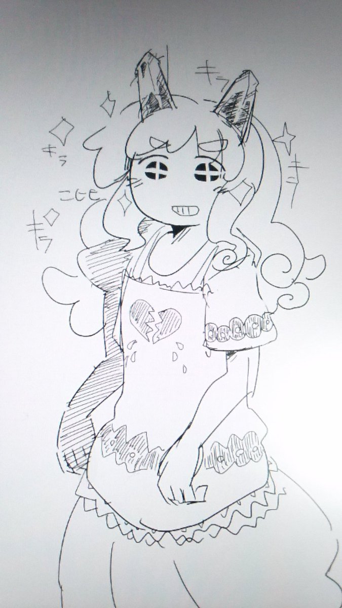 ファイル開いたら、昼間の落書き凄くすいま描こうと適当に筆をはしらせたらなぞいキャラに…… 