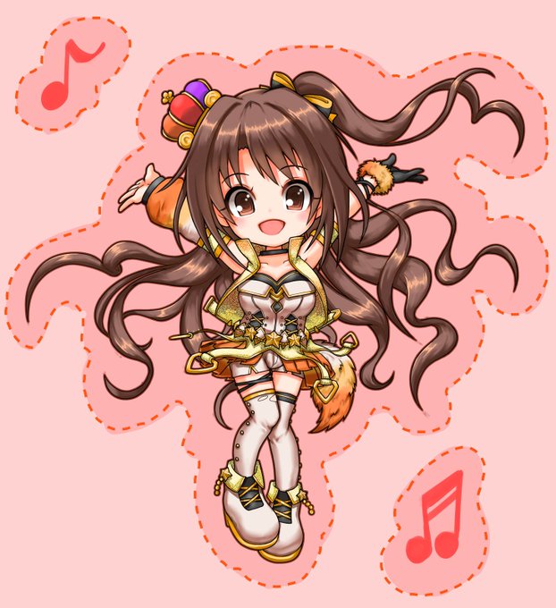 スカイプの流れで描いたデフォ卯月さん。
腰に装飾が収束する・・・! 