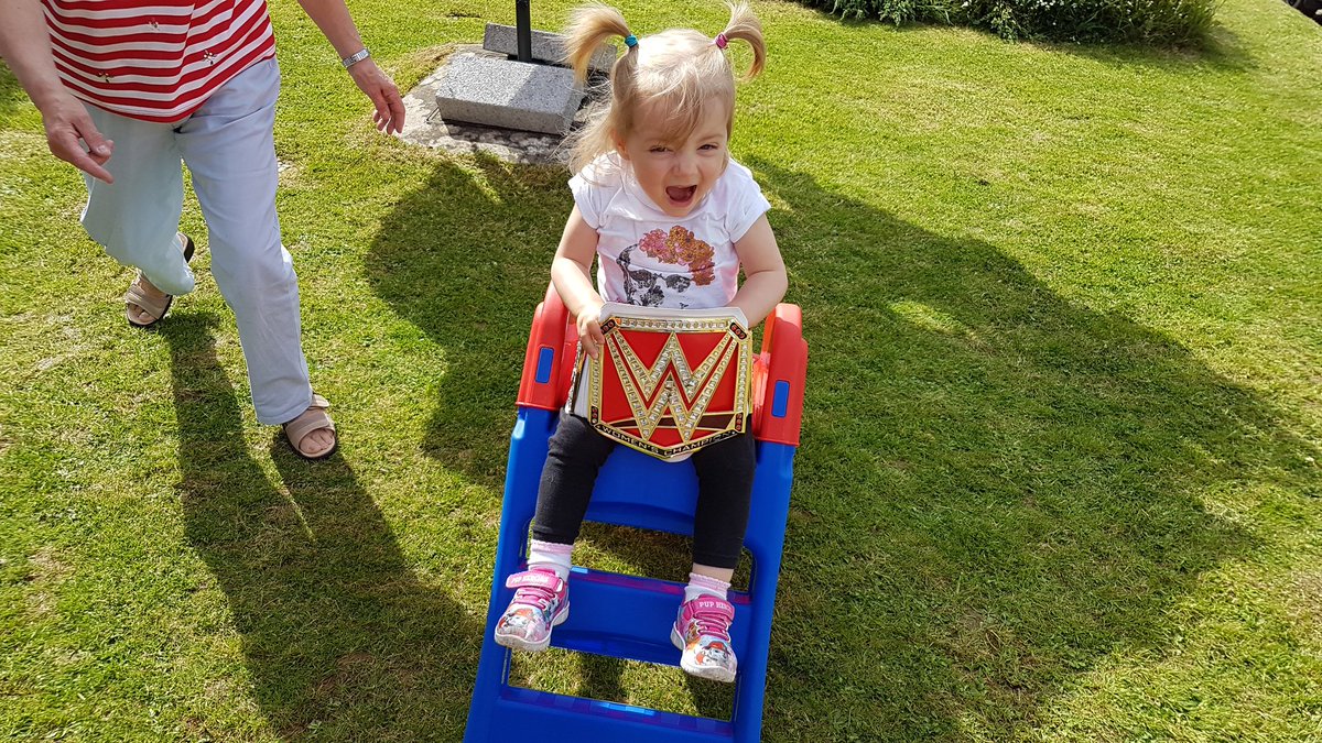 kevolutions's tweet photo. @AlexaBliss_WWE my daughter Isabelle (2) born 3 months early is small (12 months clothing) but will be a champ like her hero Alexa! https://t.co/L5KTmDfxNc