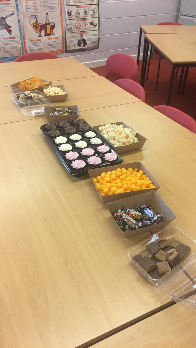 misskwaddington's tweet photo. Celebrating the final #GCSE Sociology exam with my wonderful Y11AV class. #3yearsofhardwork #proudteacher #nibblesandrevision https://t.co/AHLfTpx1pg