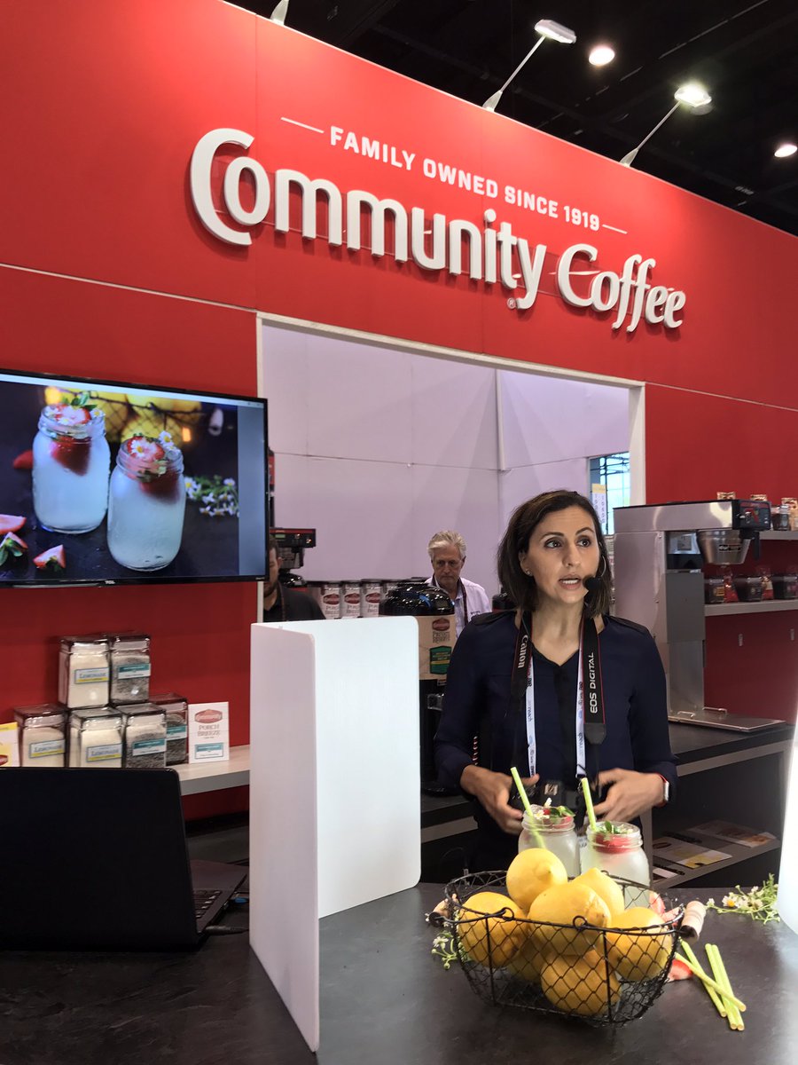 FeelGoodFoodie's tweet photo. In action at the #NRAShow17 📸⚡️
I'm at booth 9422 with @CommunityCoffee doing food/beverage photo styling demos! 
#StyleYourPlate #Ad https://t.co/7mtE2kflzz