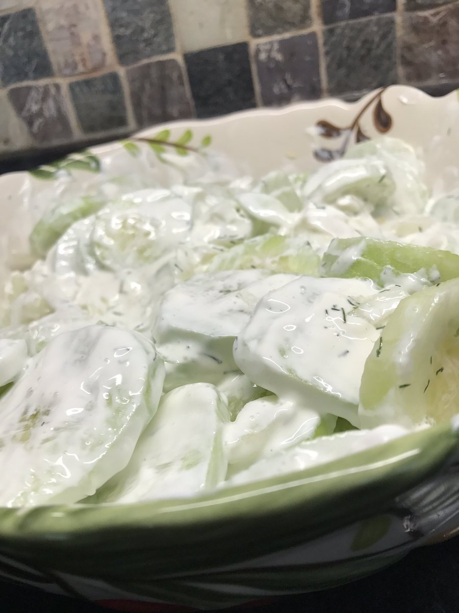 Cucumber Salad made with <a href="/hphood/">Hood</a> #sourcream a perfect summer dish! #HoodSourCreamMK #ad