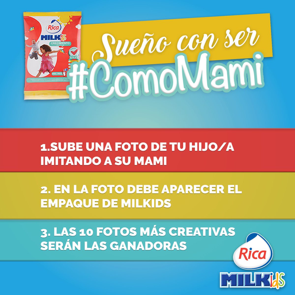 Ricacomunidad's tweet photo. ¡Sigue estos pasos y únete al concurso! Sueño con ser #ComoMami Recuerda seguir nuestra cuenta y utilizar el hashtag oficial de la promoción https://t.co/qucIRUpL8r