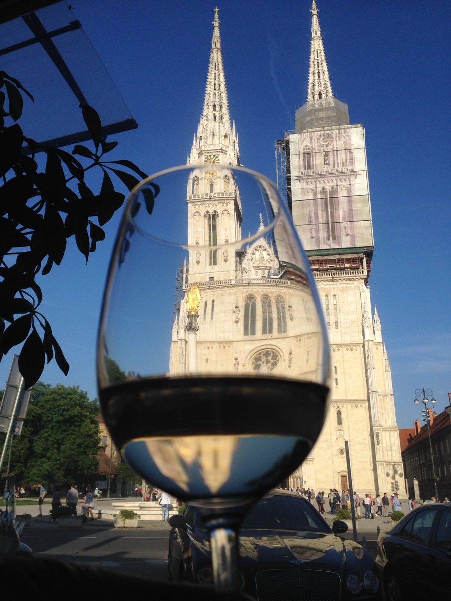 After long day of touristic attractions in lovely #Zagreb, I deserve a glass of wine. Cheers 🥂 #zagrebCathedral #Zagrebcity #ZagrebCroatia