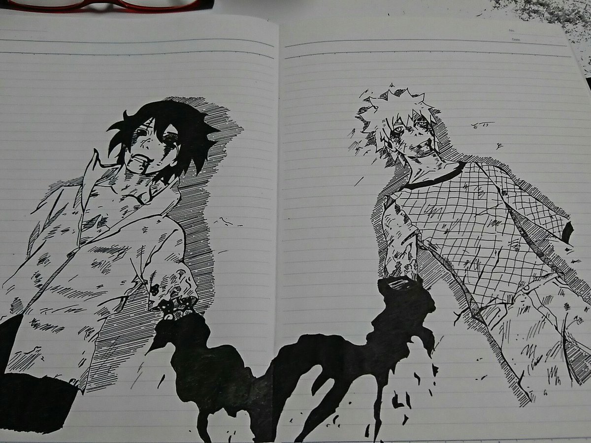 Taka على تويتر 最後のナルトとサスケ わかる人にはわかる イラスト王国 イラストお届け 絵描きさんと繋がりたい Naruto ナルト サスケ イラスト拡散