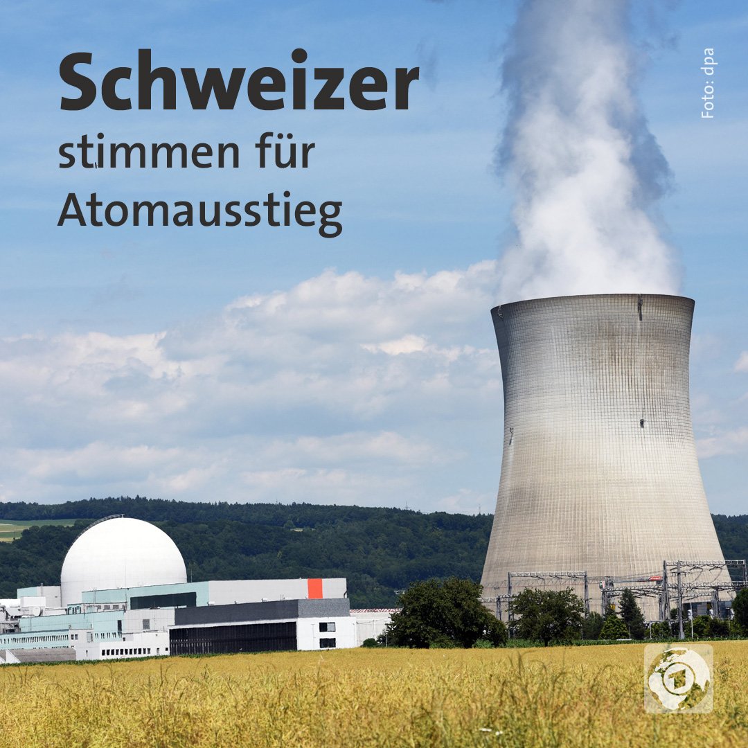 tagesschau's tweet photo. Die Schweizer haben sich für den Atomausstieg und eine stärkere Förderung erneuerbarer Energien ausgesprochen. https://t.co/41RvajYW1I https://t.co/cWjJKdLVOn