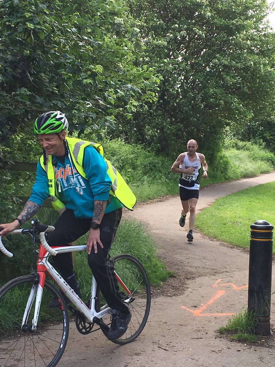 Exeter5krun's tweet photo. @ECFCFITC great day for the #ExeterMarathon well done to all who took part - lead runner at about mile 23 https://t.co/LUK1yw8XyW