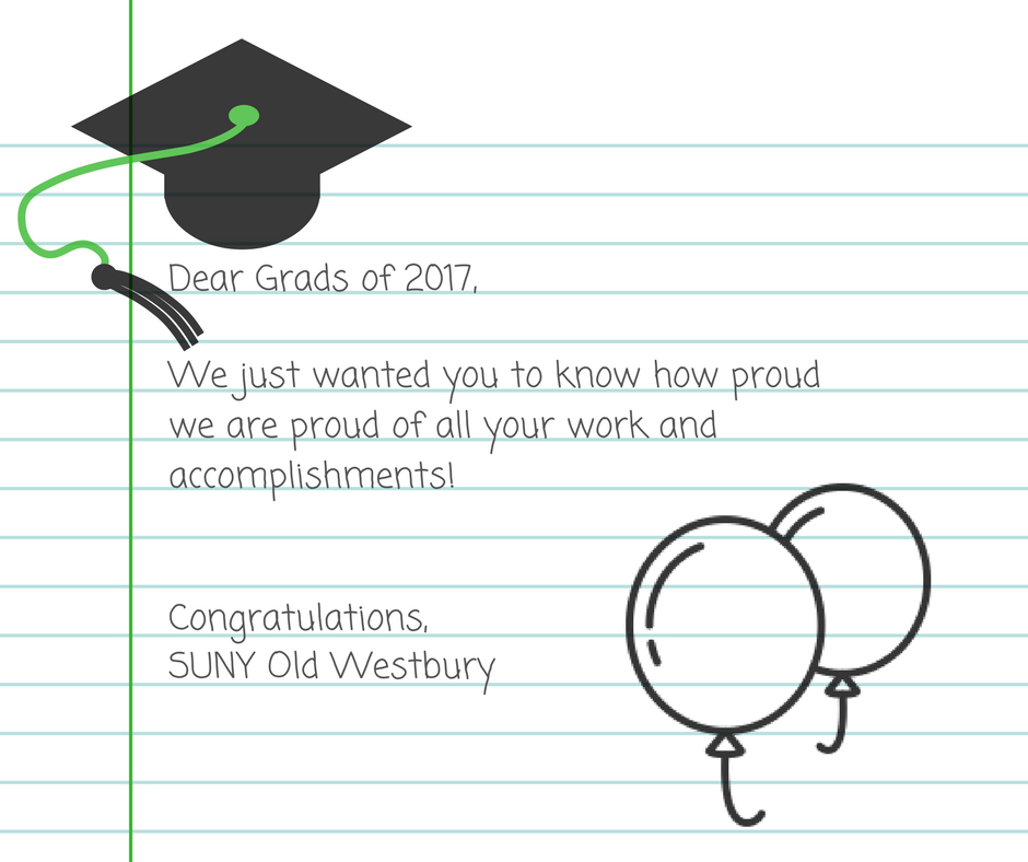 SUNYOldWestbury's tweet photo. Dear Graduates, You ROCK! Welcome to the #OWmade alumni family! https://t.co/dbHHMZ9DWZ