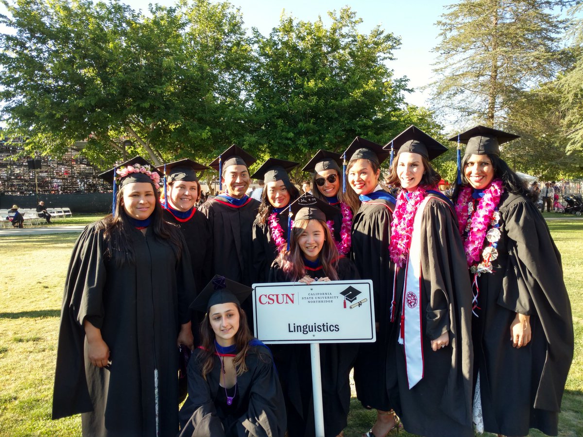 csunlso's tweet photo. A big congratulations to our M.A. LING/TESL graduates! May you continue to accomplish great things! #linguistics #graduation @csunorthridge https://t.co/9VBs0tu0QC