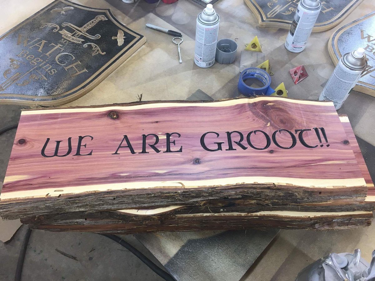 WoodByHandLLC's tweet photo. "We are Groot!" 😢 Groot is our hero! @alamocitycon #ACCC2017 #woodbyhand https://t.co/3llXaJy9dZ