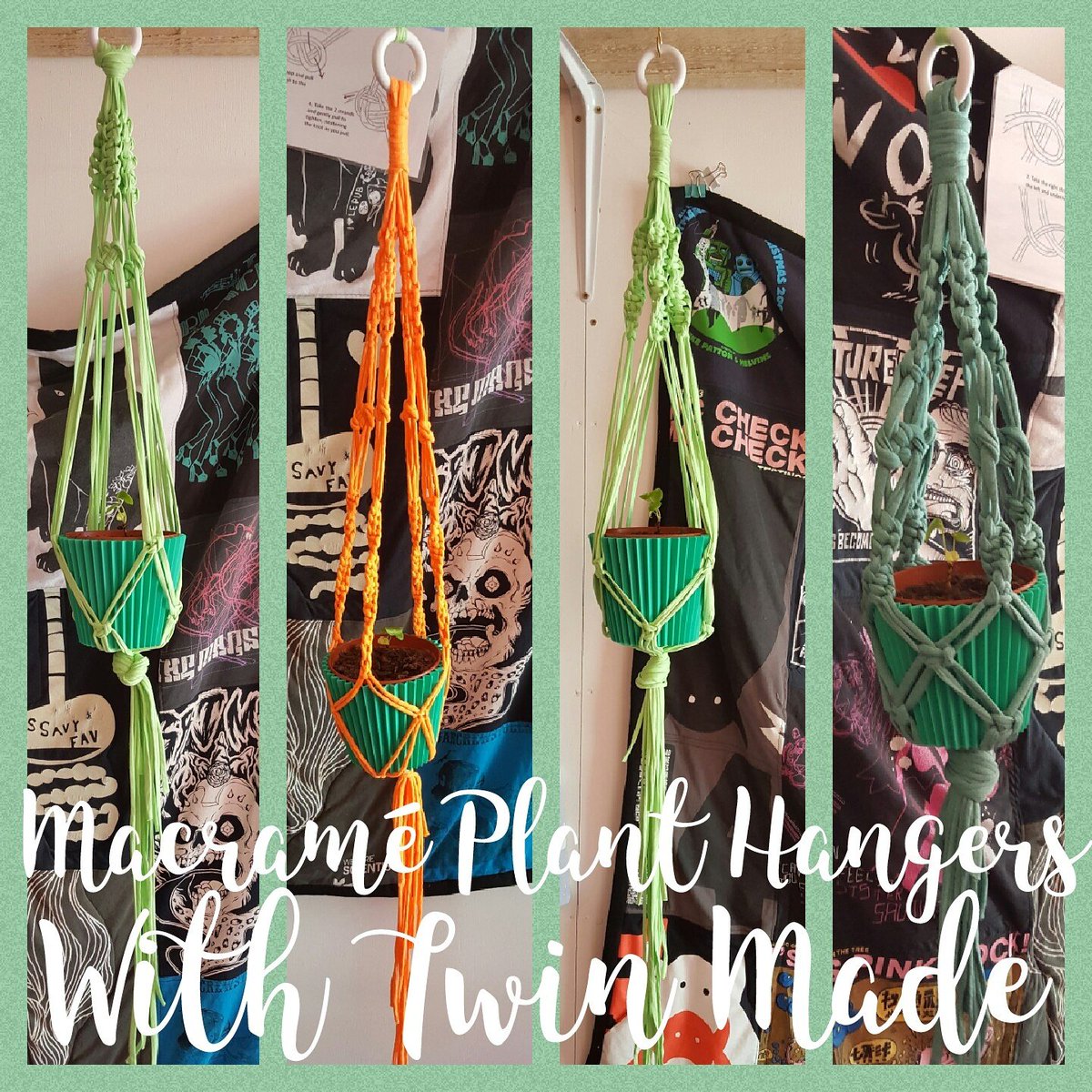 Twin_Made's tweet photo. Super lovely day at Twin Made HQ. #embroidery & knotting up colourful #macramé #planthangers in our #creativecontainer @BoneYardCardiff. https://t.co/zlzKZIoi31