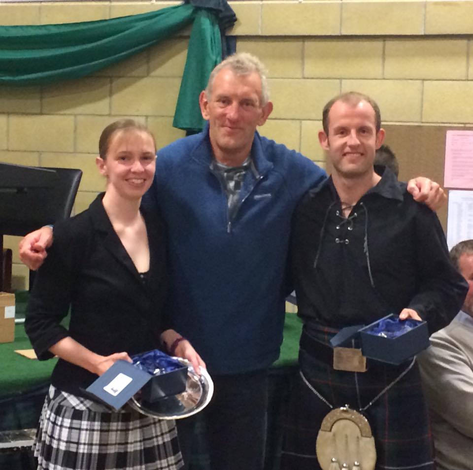 PerthRdRunners's tweet image. PRRs on tour @C_W_C_Durness. @kevriddell &amp;amp; Gillian Edwards receive the Copeland Family Shield for 1st mixed team in the Cape Wrath Marathon.